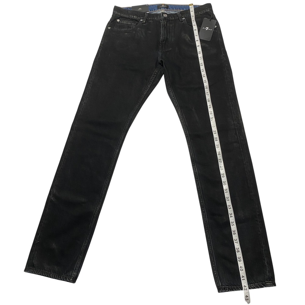 7 For All Mankind Paxtyn Skinny Jeans Mens Black Denim Size 30 NWT - Picture 8 of 10